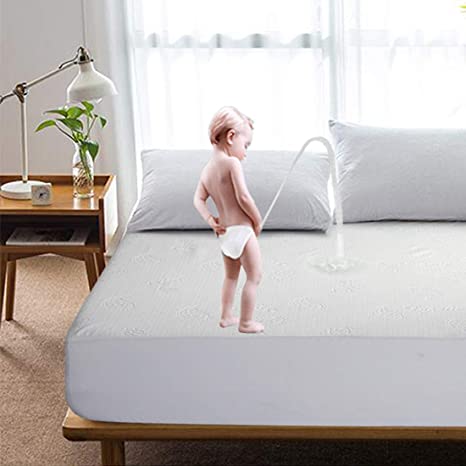 INGALIK Waterproof Mattress Protector Queen Size Breathable Mattress Cover Hypoallergenic (8"-21" Deep Pocket - Vinyl, PVC and Phthalate Free)