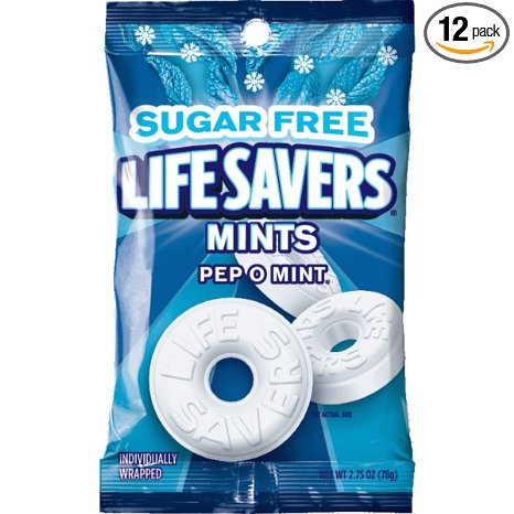 Life Savers Pep O Mint Sugar Free Candy Bag, 2.75 ounce (Pack of 12)