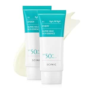 Enjoy Super Mild Sun Essence 2 Set SPF50  PA     1.69 fl oz(50ml) | A Lightweight Hydrating Sun Essence That leaves No Sticky Feeling | Korean Skincare