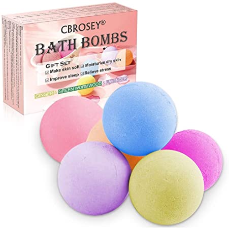 Bath Bomb Gift Set,Bath Bombs,Natural Fizzy Bubble Spa Bath Bomb Kit,Gift for Women Girls Kids on Valentines Birthday 6pcs