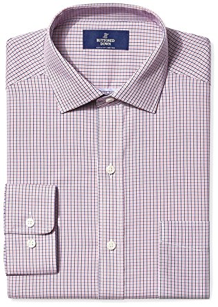 Buttoned Down Men's Classic Fit Spread-Collar Pattern Non-Iron Dress Shirt