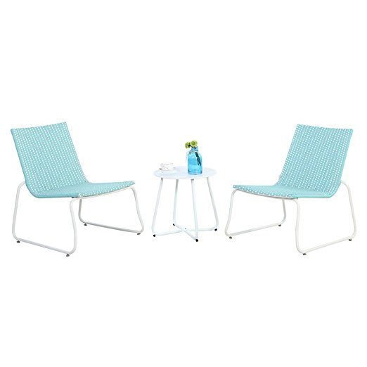 Grand patio Belfort 3-Piece All Weather Rattan Wicker Bistro Set - White