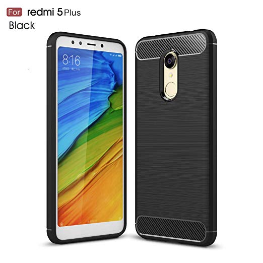 Xiaomi Redmi 5 Plus case,MYLB Slim Lightweight Carbon Fiber Design Flexible Soft TPU Case Highstrength Shockproof Protective Back Cover to Protect the Mobile Phone for Xiaomi Redmi 5 Plus (Black)