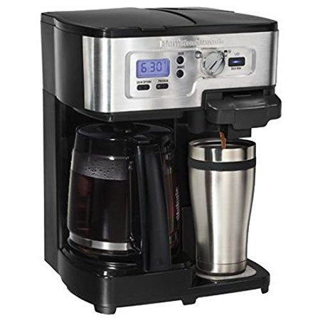 Hamilton Beach 49983C 12-Cup Deluxe 2-Way Programmable Coffeemaker, Black and Stainless Steel