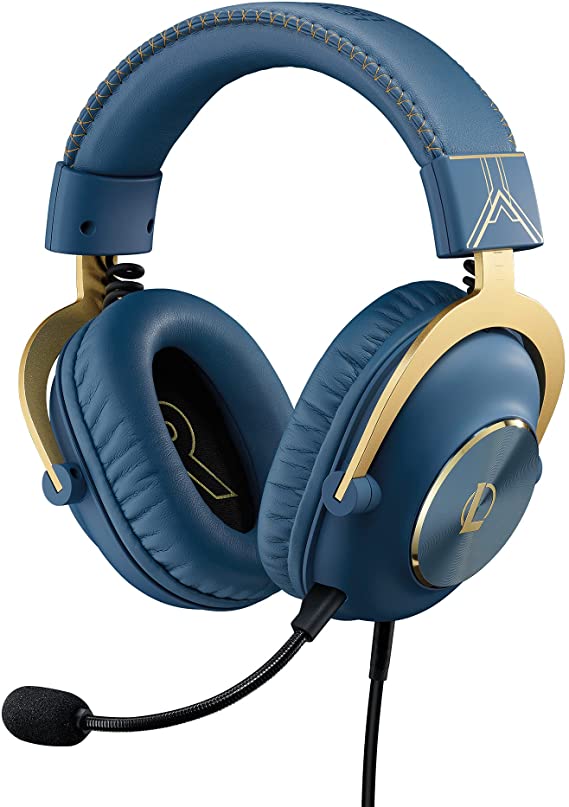 Logitech G PRO X Gaming Headset - Blue VO!CE, Detachable Microphone, Comfortable Memory Foam Ear Pads, DTS Headphone 7.1 and 50 mm PRO G Drivers, Official League of Legends Edition