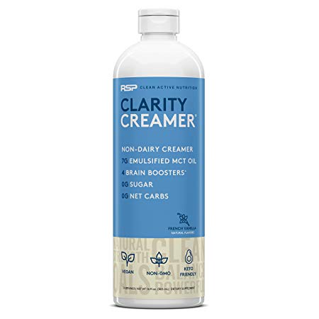 RSP Clarity Creamer - Non-Dairy Coffee Creamer with Nootropic Brain Boosters, MCT Oil for Keto Friendly Coffee, Mental Clarity and Focus, Vegan, Non-GMO, Vanilla (31 Servings)