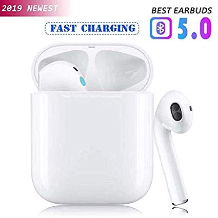 Bluetooth 5.0 Headphones Wireless Earbuds Bluetooth Headset 3D Stereo Noise Cancelling IPX5 Waterproof Built-in Microphone Fast Charging Case Sport Earphones for iPhone Samsung Apple Airpods Earbuds