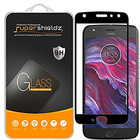 [2-Pack] Supershieldz for Motorola Moto X4 / Moto X (4th Generation) Tempered Glass Screen Protector, [Full Screen Coverage] Anti-Scratch, Bubble Free, Lifetime Replacement Warranty (Black)