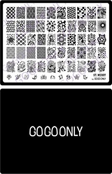 Gogoonly Nail Art Stamp Plate Collection St. Merry - Huge Size Stamping Image Plates Manicure Nail Designs DIY-BH000462
