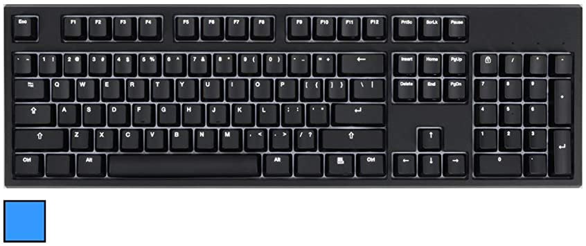 Code V3 104-Key Illuminated Mechanical Keyboard - White LED Backlighting, Black Case (Cherry MX Blue)