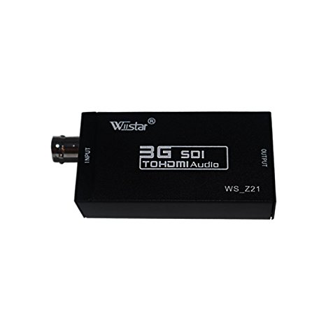 Wiistar Mini HD 1080P 3G SDI to HDMI Converter Support SD-SDI, HD-SDI and 3G-SDI Signals Showing on HDMI Display