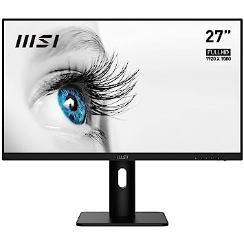 MSI PRO MP273P Business & Productivity Monitor 27 Inch FullHD (1920 x 1080) 75Hz Refresh Rate, IPS Panel with Eye-Friendly Technology, VESA-Mount Supported, Tilt/Swivel/Height/Pivot