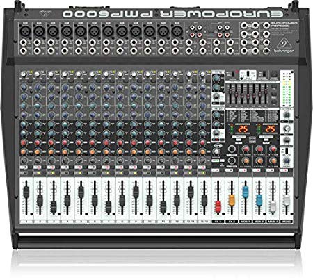 Behringer Europower PMP6000 1600-Watt 20-Channel Powered Mixer