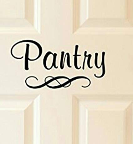 Pantry Decal - Vinyl Art Wall Decal for the Home or Kitchen Pantry - 9" W X 4.6" H (Black, Matte)