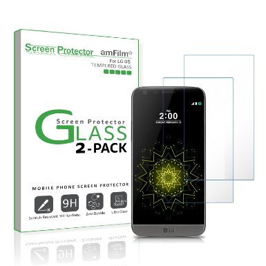 LG G5 Screen Protector Glass amFilm LGG5 Tempered Glass Screen Protector 25D Rounded Edge 2016 2-Pack