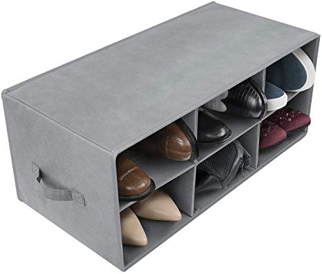 Sorbus Shoe Organizer Bin, 8 Section Cubby Shoe Shelves, Foldable Portable Detachable Closet Organizer Storage for Home Organization