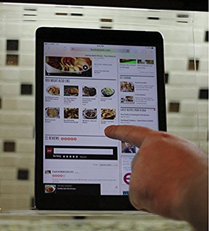 The Original Patented Kitchen iPad Rack / Holder for all iPads, Tablet PC's and cookbooks too (SuperClear Acrylic)