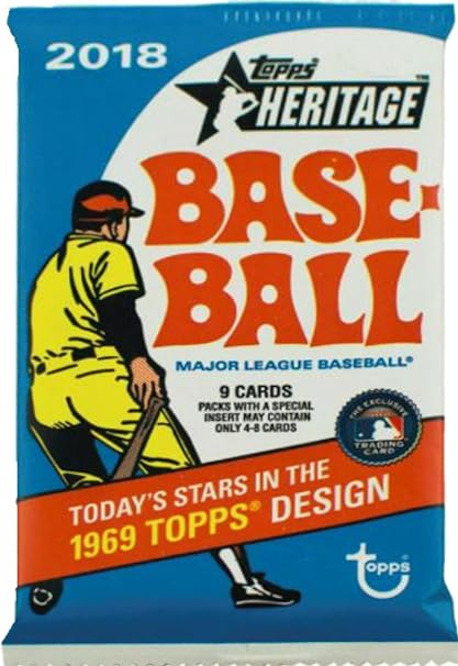 (1) 2018 Topps Heritage Baseball Unopened Retail Pack (9 Cards/Pack)