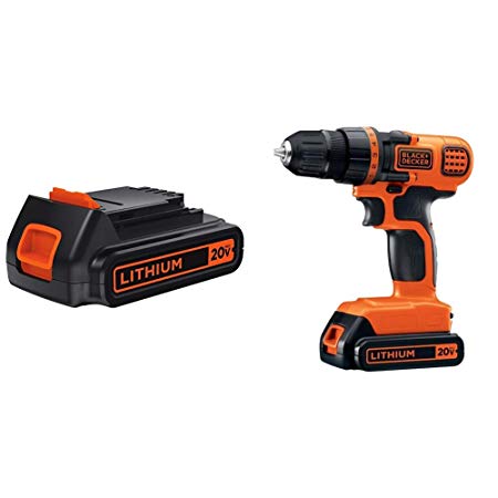 BLACK DECKER LBXR20 20-Volt MAX Extended Run Time Lithium-Ion Cordless To with BLACK DECKER LDX120C 20V MAX Lithium Ion Drill / Driver