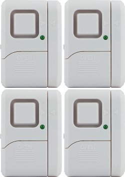 GE 45174 Battery Operated Magnetic Window Alarm with OnOff Light Pack of 4