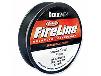 Beadsmith FireLine Braided Beading Thread 6LB Test Smoke Grey .006 In 125 Yards