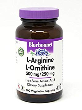 Bluebonnet l-ornithine 500 Mg/250 Mg Vitamin Capsules, 100Count