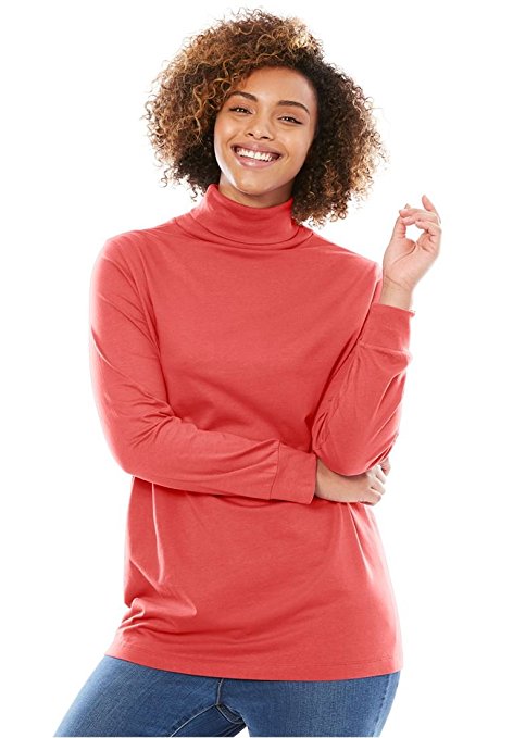 Women's Plus Size Perfect Cotton Turtleneck