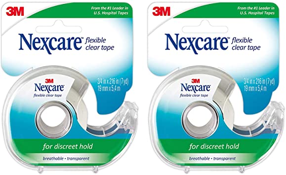 Nexcare Flexible Clear First Aid Tape, 3/4 Inch x 7 Yards (Pack of 2)