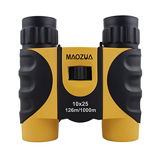 MAOZUA 10x25 Adjustable Binocular Telescope Mini Folding Lightweight Binoculars with Case for Travel and Sports Bird Watching