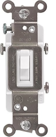 GE 54172 15A 120V 3 Way Household Toggle Switch, White