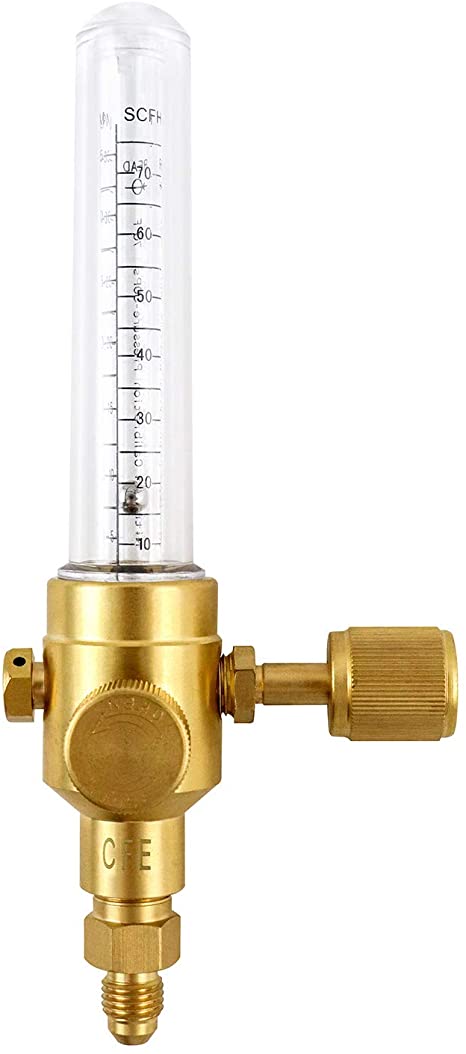 QWORK 1/4” Flare Inlet and Outlet Connection Nitrogen Flow Indicator