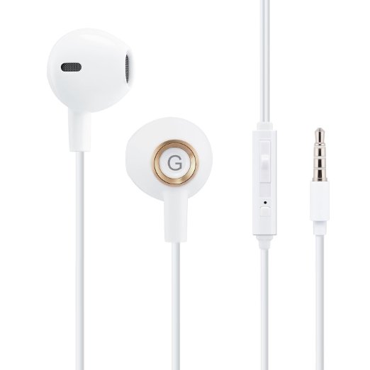 Earbuds with Remote Control and Microphone White