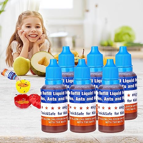 Fruit Fly Trap Refill Liquid Only,2023 New Fruit Fly Traps for Indoors,Fruit Fly Killer for Home,Kitchen,Ready-to-Use Fly Trap Refill,Fruit Fly Trap Bait Refill for T-E-R-R-O(6 Pack)