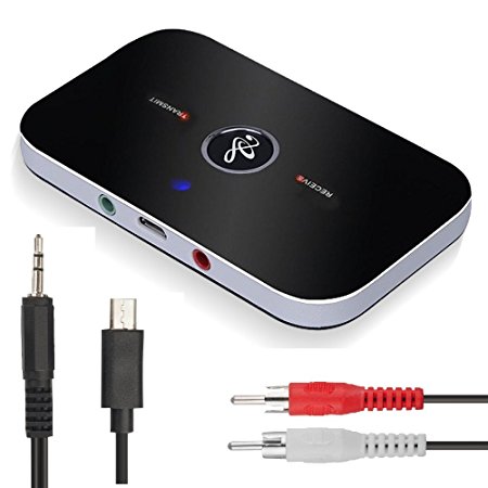 Bluetooth Audio Adapter- Cingk Bluetooth 4.1 Transmitter and Receiver, 2-In-1 3.5mm Wireless Audio Adapter Car Kit for TV / Home Stereo System,Headphones,Speakers, MP3 / MP4,iPhone and More