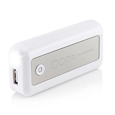 Gearonic 5600mAh Universal Power Bank Backup External Battery Pack Portable USB Charger, White