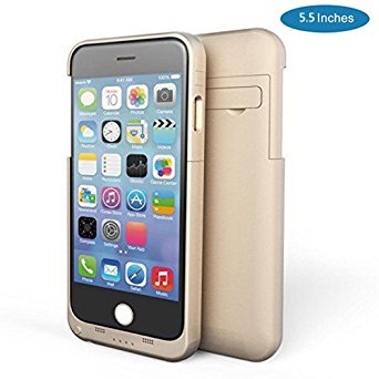 iPhone 6s Plus Battery Case, iBeek 4800mAh External Battery Backup Charger Case Pack Power Bank for iPhone 6 Plus / iPhone 6s Plus 5.5 inch (Golden)