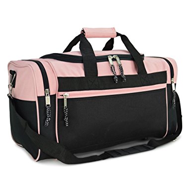 DALIX 19" Sports Duffle Bag Gym Travel Pack Black Red Pink Purple Navy Gray Blue