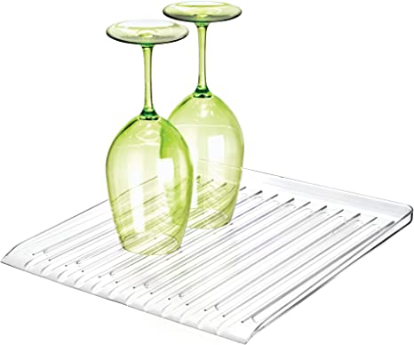 iDesign Forma BPA-Free Plastic Dish Drainer - 12" x 14.25" x 1.5", Clear