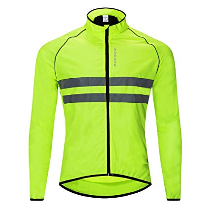 WOSAWE Men's High Visibility Cycling Wind Vest Sleeveless Reflective Bicycle Gilet