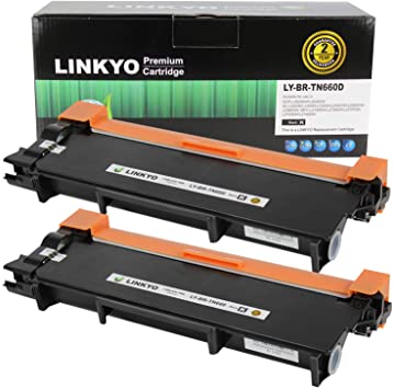 LINKYO Compatible Toner Cartridge Replacement for Brother TN660 TN-660 TN630 (Black, High Yield, 2-Pack)