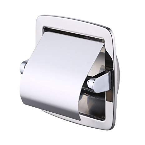 Kes Recessed Toilet Paper Holder/Tissue Dispenser with Beveled Edges SUS 304 Stainless Steel Polished Finish, BPH210