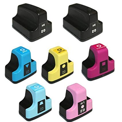 HI-VISION HI-YIELDS Compatible Ink Cartridge Replacement for HP 02 (2 Black, 1 Cyan, 1 Yellow, 1 Magenta, 1 Light Cyan, 1 Light Magenta, 7-Pack)