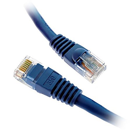 Premium Blue Ethernet LAN Network Cable CAT5e 50FT Gold Plated Male to Male Connectors