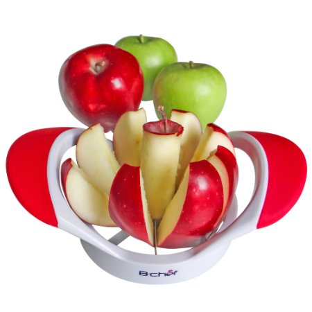 Apple Slicer and Corer by B-Chef. This Stylish Apple Cutter will divide your favourite apple into 8 equal slices. Dishwasher safe. White & Red.