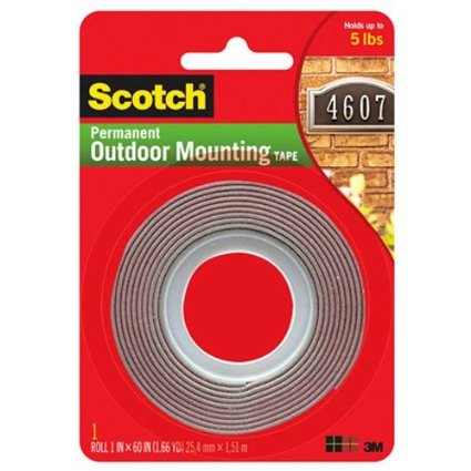 Scotch Exterior Mounting Tape, 1-Inch by 60-Inch