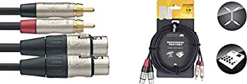 Stagg 10-Feet N Series Twin Cable - XLR Female/RCA Male