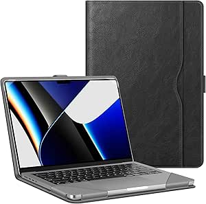 Fintie Sleeve Case for MacBook Pro 14 Inch A2992 A2918 A2779 A2442 (2023 2022 2021 Release), Premium PU Leather Protective Folio Book Cover for MacBook Pro 14" with M3/M2/M1 Pro/Max Chip (Black)