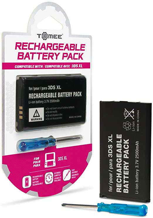 Tomee 3DS XL Replacement Rechargeable Battery Pack with Screwdriver