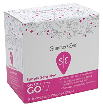 Summer's Eve Feminine Cleansing Cloths for Sensitive Skin for Women Cloths, 16 Piece (3-Pack)