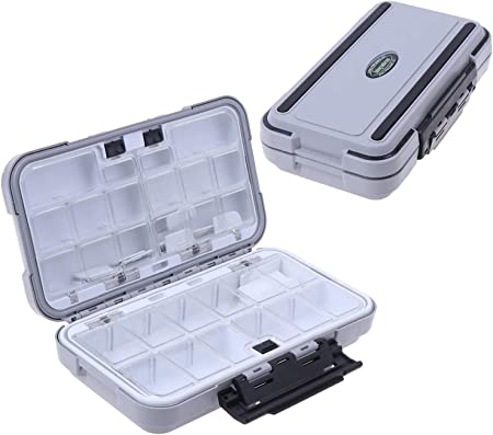 LESOVI Tackle Box, 20 Compartment Waterproof Portable Tackle Box Organizer with Storing Tackle Set Plastic Storage - Mini Utility Lures Fishing Box, Small Organizer Box Containers for Trout